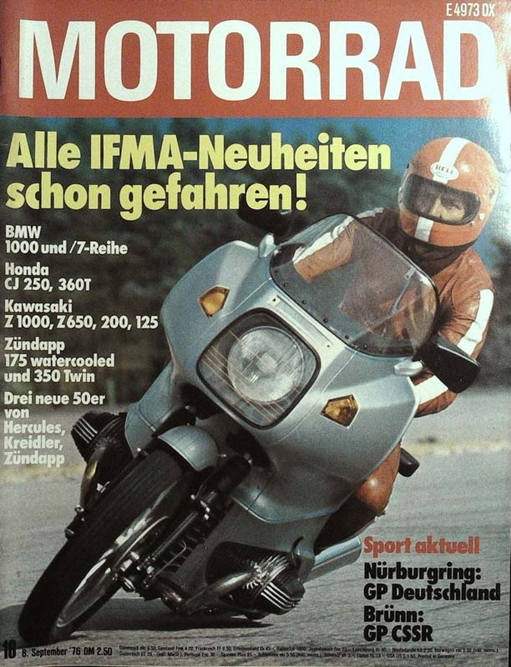 Das Motorrad + Der Roller Magazin Deutschland 1976-18 Motorrad IFMA BMW 1000