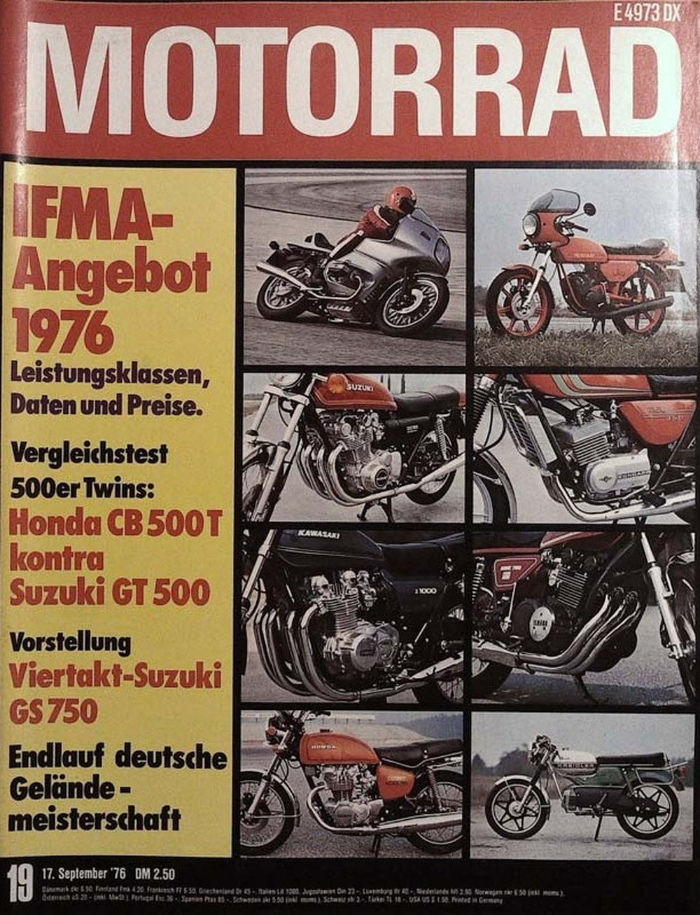 Das Motorrad + Der Roller Magazin Deutschland 1976-19 Motorrad IFMA-Angebot 1976 Honda CB 500T