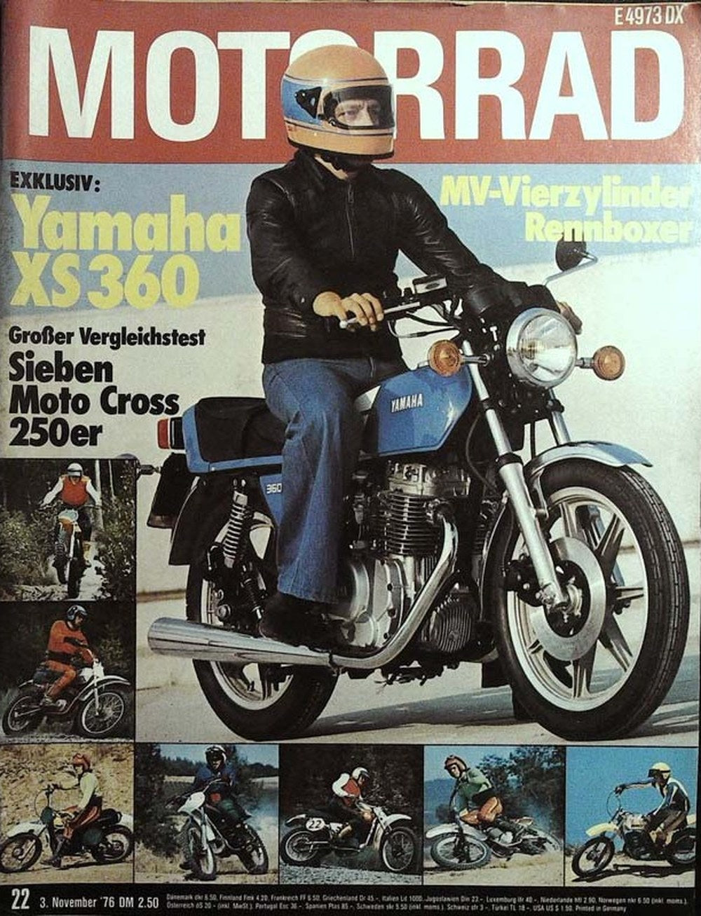 Das Motorrad + Der Roller Magazin Deutschland 1976-22 Yamaha XS 360 Motocross 250er Vergleichstest