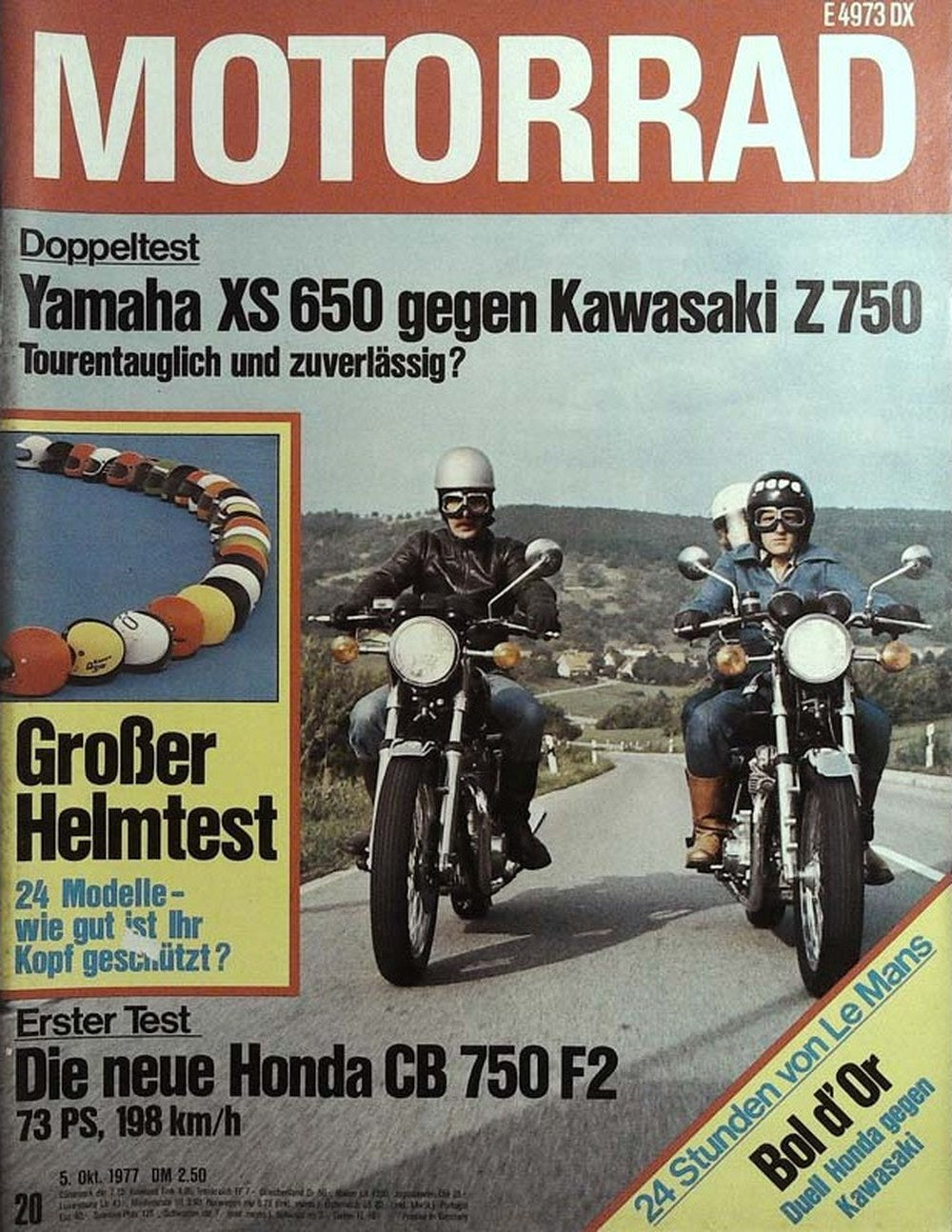 Das Motorrad + Der Roller Magazin Deutschland 1977-20 Yamaha XS 650 Kawasaki Z 750 Doppeltest