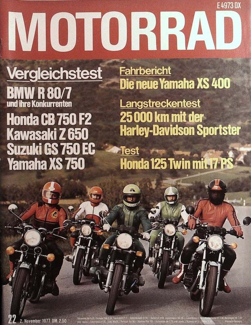 Das Motorrad + Der Roller Magazin Deutschland 1977-22 Motorrad-Vergleichstest BMW R 80/7 Honda CB 750 F2