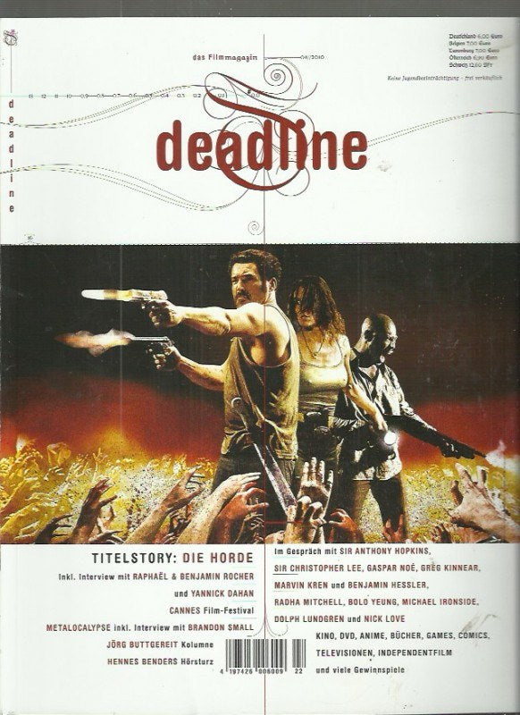 Deadline Magazin Deutschland 2010-04 Anthony Hopkins Christopher Lee Gaspar Noé Greg Kinnear Marvin Kren