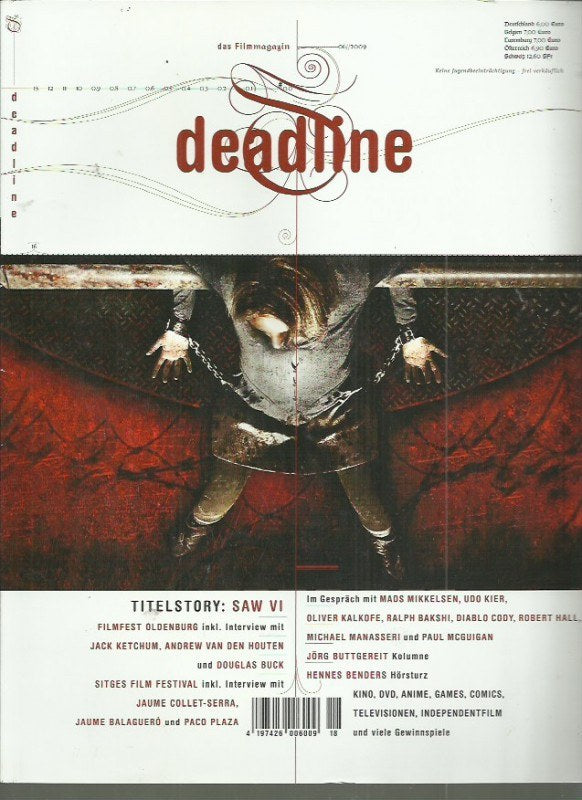 Deadline Magazin Deutschland 2009-06 Mads Mikkelsen Udo Kier Oliver Kalkofe Ralph Bakshi Diablo Cody