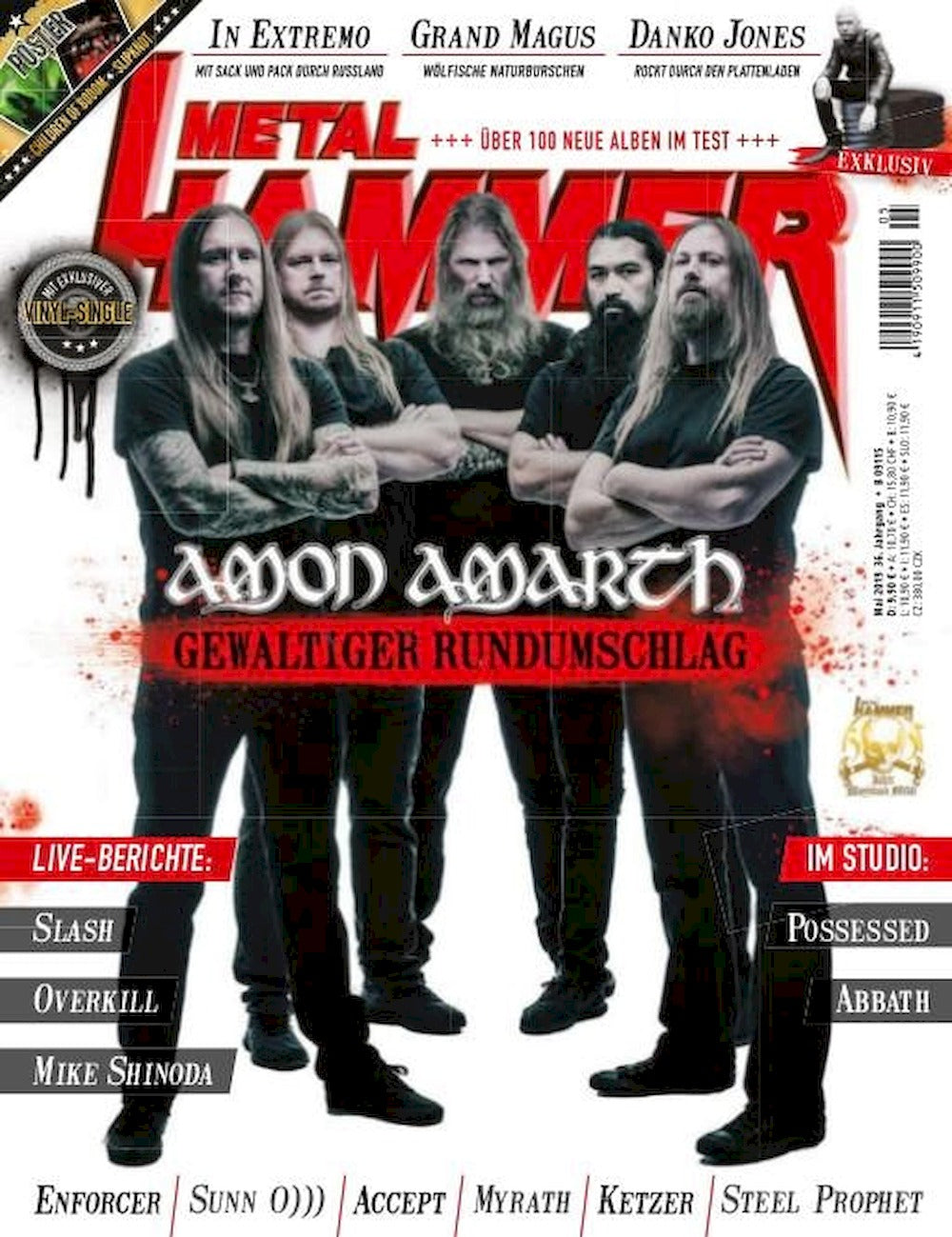Metal Hammer Magazin Deutschland 2019-05 Amon Amarth Slash Overkill Abbath + Poster
