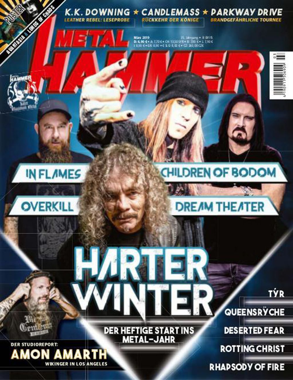 Metal Hammer Magazin Deutschland 2019-03 In Flames Dream Theater Children Of Bodom + Poster