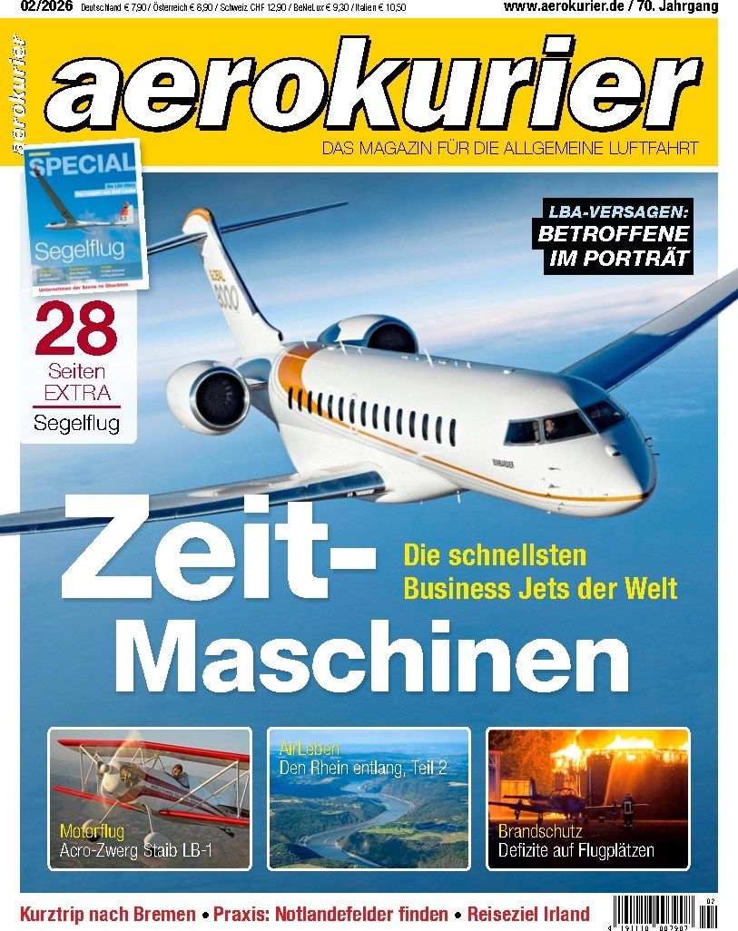 Aerokurier Magazin Deutschland 2026-02 Business Jets Schnellste Geschäftsflugzeuge Zeitmaschinen