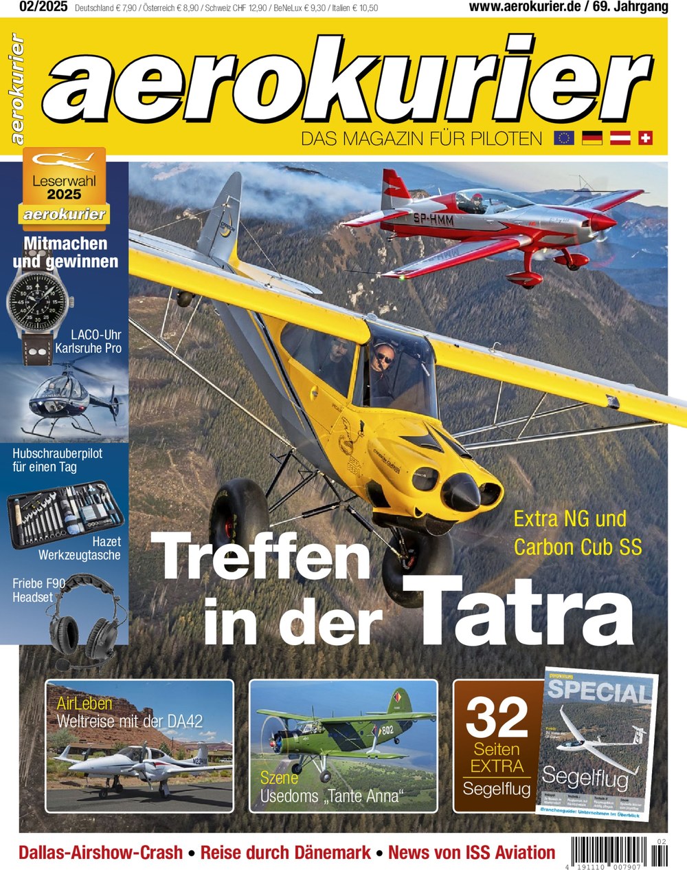 Aerokurier Magazin Deutschland 2025-02 Leichtflugzeug Extra NG Carbon Cub SS