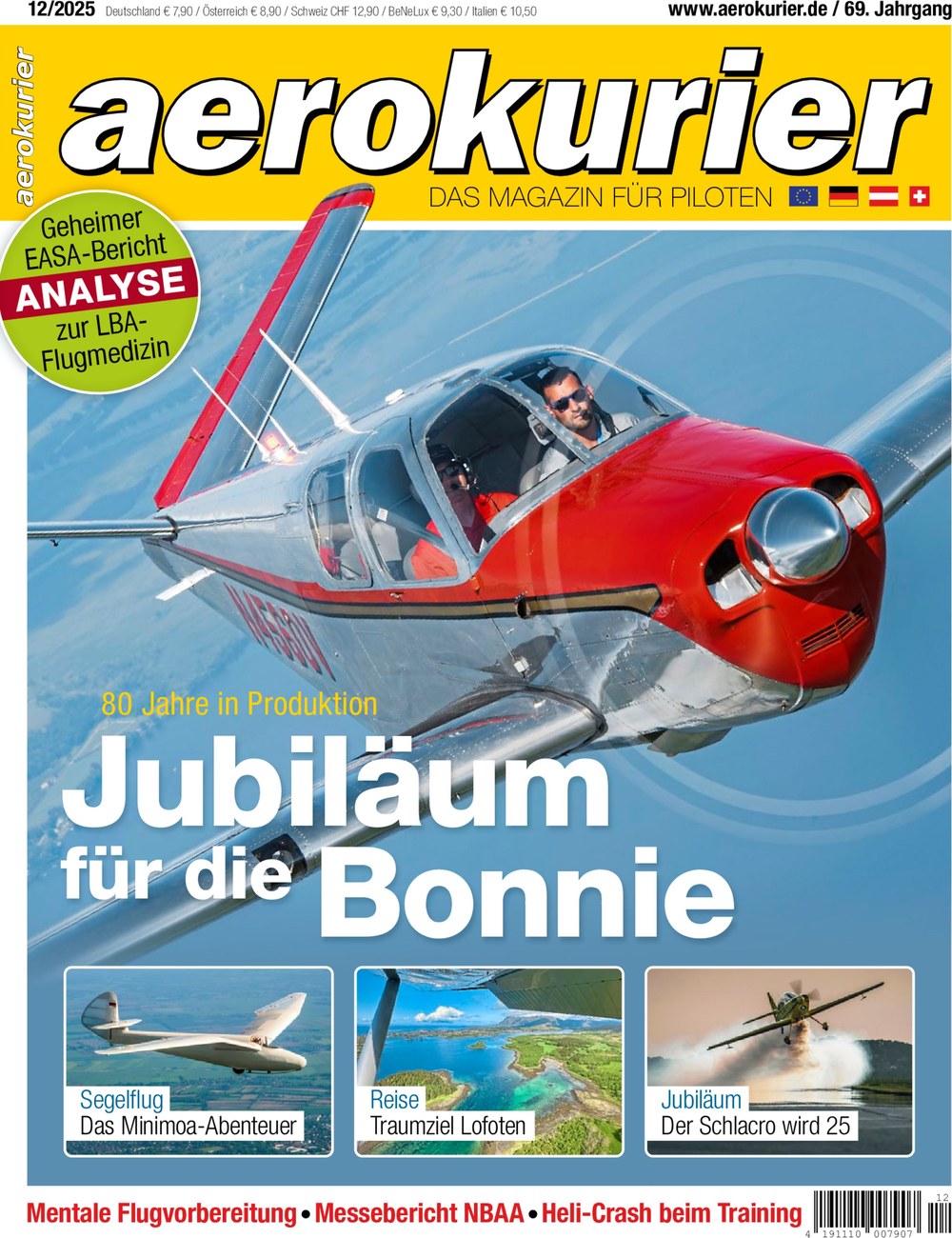 Aerokurier Magazin Deutschland 2025-12 Beechcraft Bonanza 80 Jahre Produktion Jubiläum