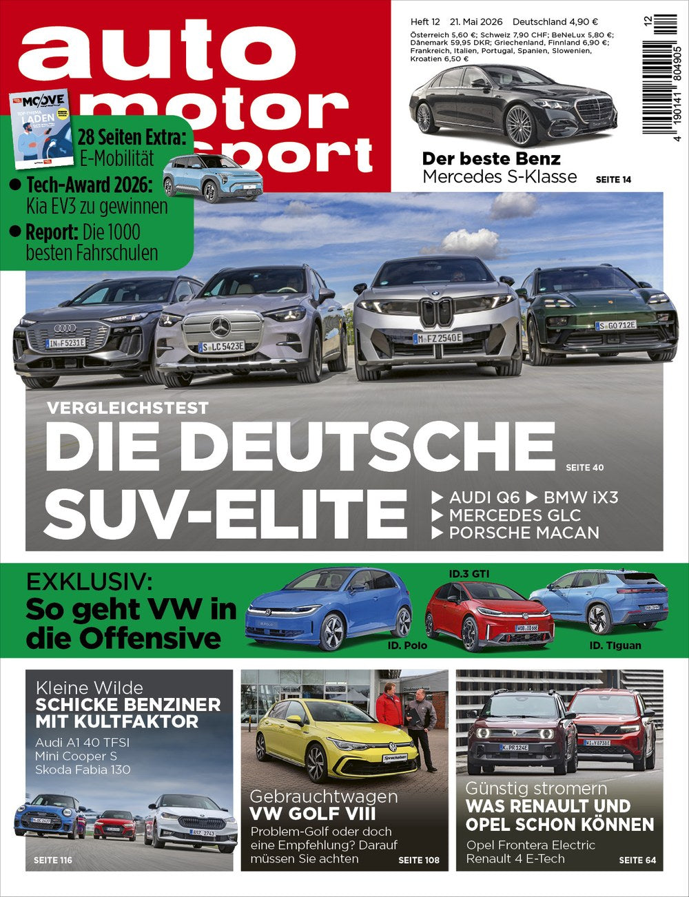 Auto Motor Und Sport Magazin Deutschland 2026-12 Vergleichstest Deutsche SUV-Elite Audi Q6