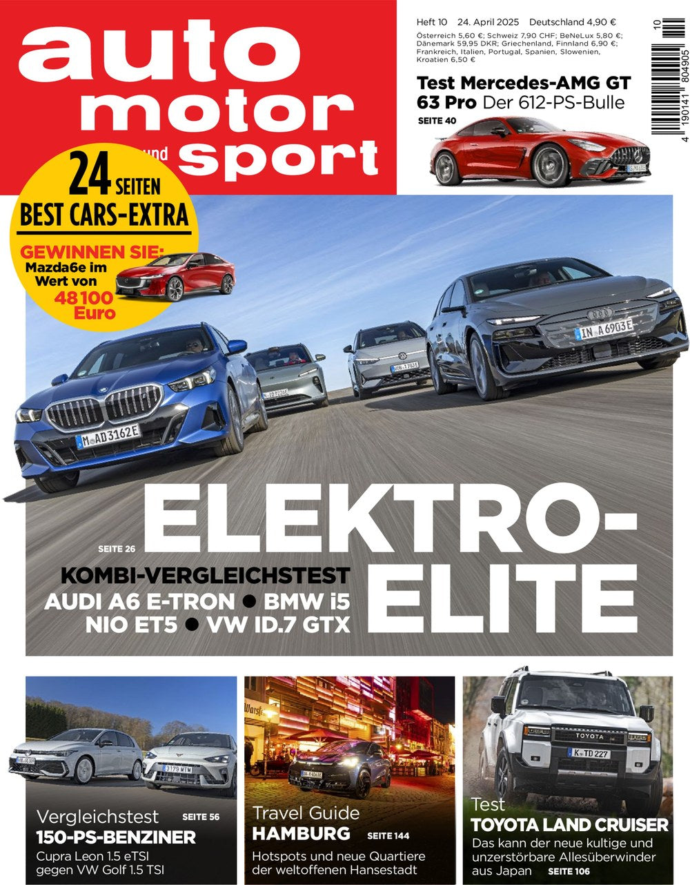 Auto Motor Und Sport Magazin Deutschland 2025-10 Elektroauto Kombi-Vergleichstest Audi A6 E-tron