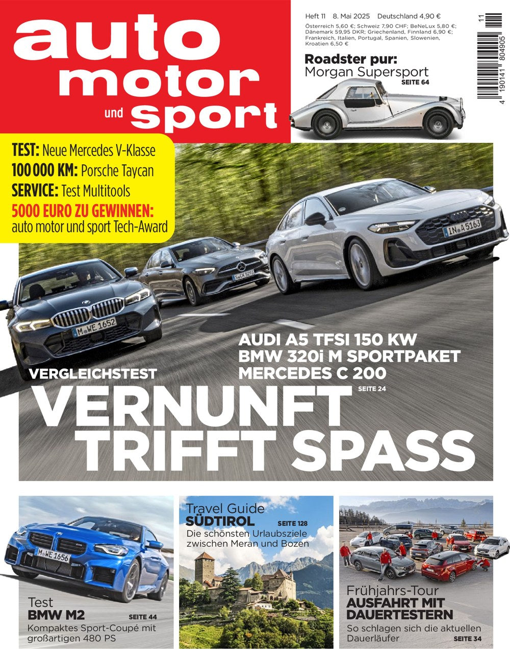 Auto Motor Und Sport Magazin Deutschland 2025-11 Audi A5 TFSI 150 KW BMW 320i M Sportpaket Mercedes C 200