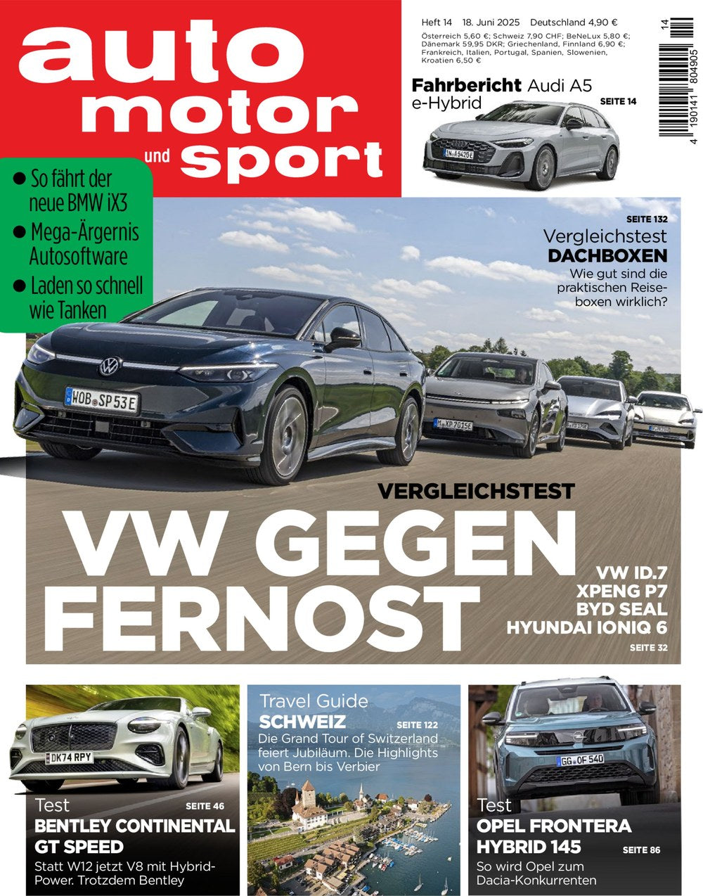 Auto Motor Und Sport Magazin Deutschland 2025-14 VW ID.7 Xpeng P7 BYD Seal
