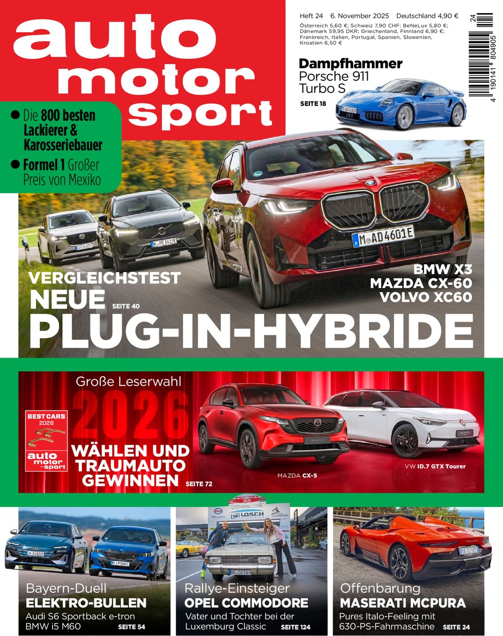Auto Motor Und Sport Magazin Deutschland 2025-24 Plug-in-Hybride Vergleichstest BMW X3