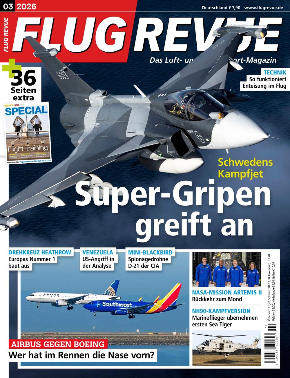 Flug Revue Magazin Deutschland 2026-03 Saab Gripen Schwedischer Kampfjet Airbus Gegen Boeing