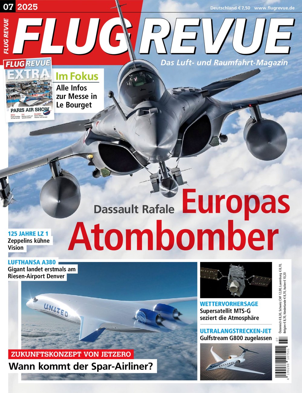Flug Revue Magazin Deutschland 2025-07 Dassault Rafale Atombomber Europäische Kampfflugzeuge