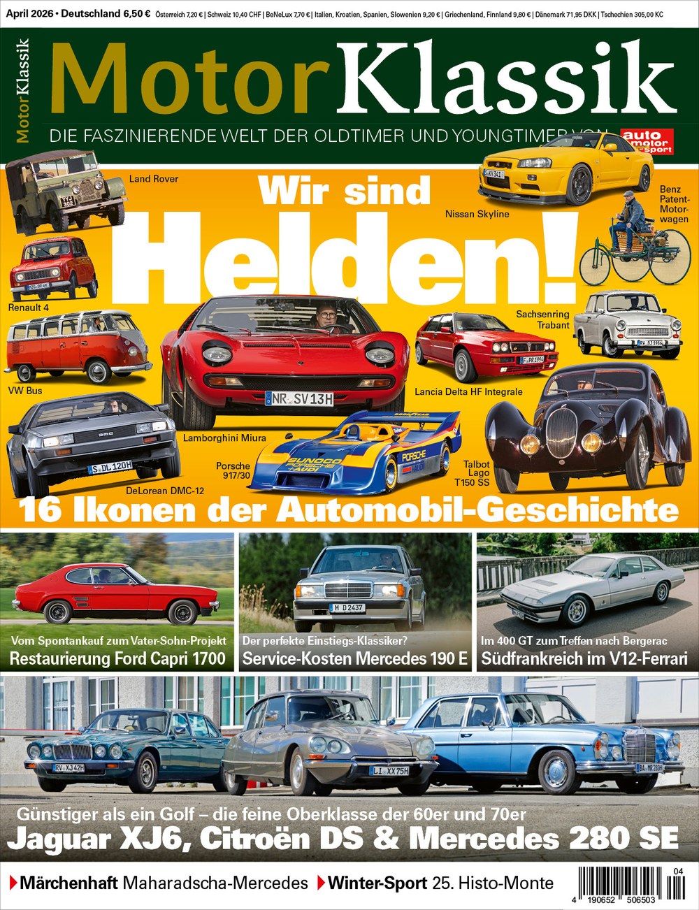 Motor Klassik Magazin Deutschland 2026-04 Oldtimer Youngtimer Automobil-Ikonen