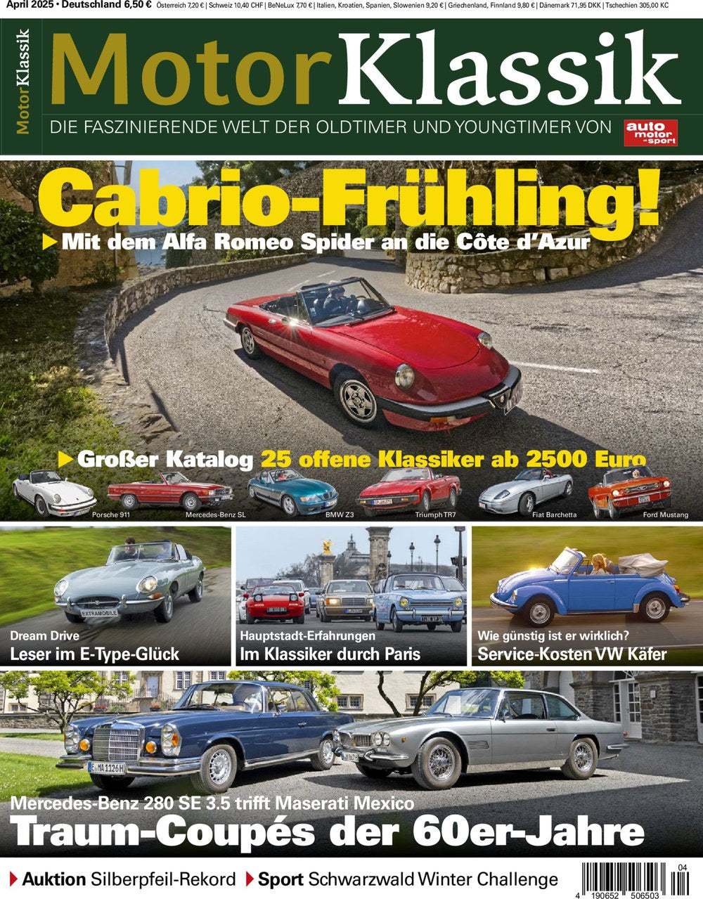 Motor Klassik Magazin Deutschland 2025-04 Alfa Romeo Spider Cabrio Côte D'Azur