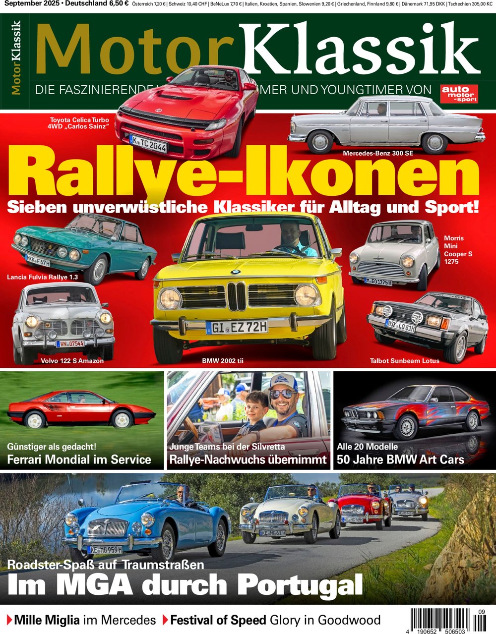 Motor Klassik Magazin Deutschland 2025-09 Rallye-Ikonen Klassiker Für Alltag Und Sport Toyota Celica Turbo 4WD Carlos Sainz