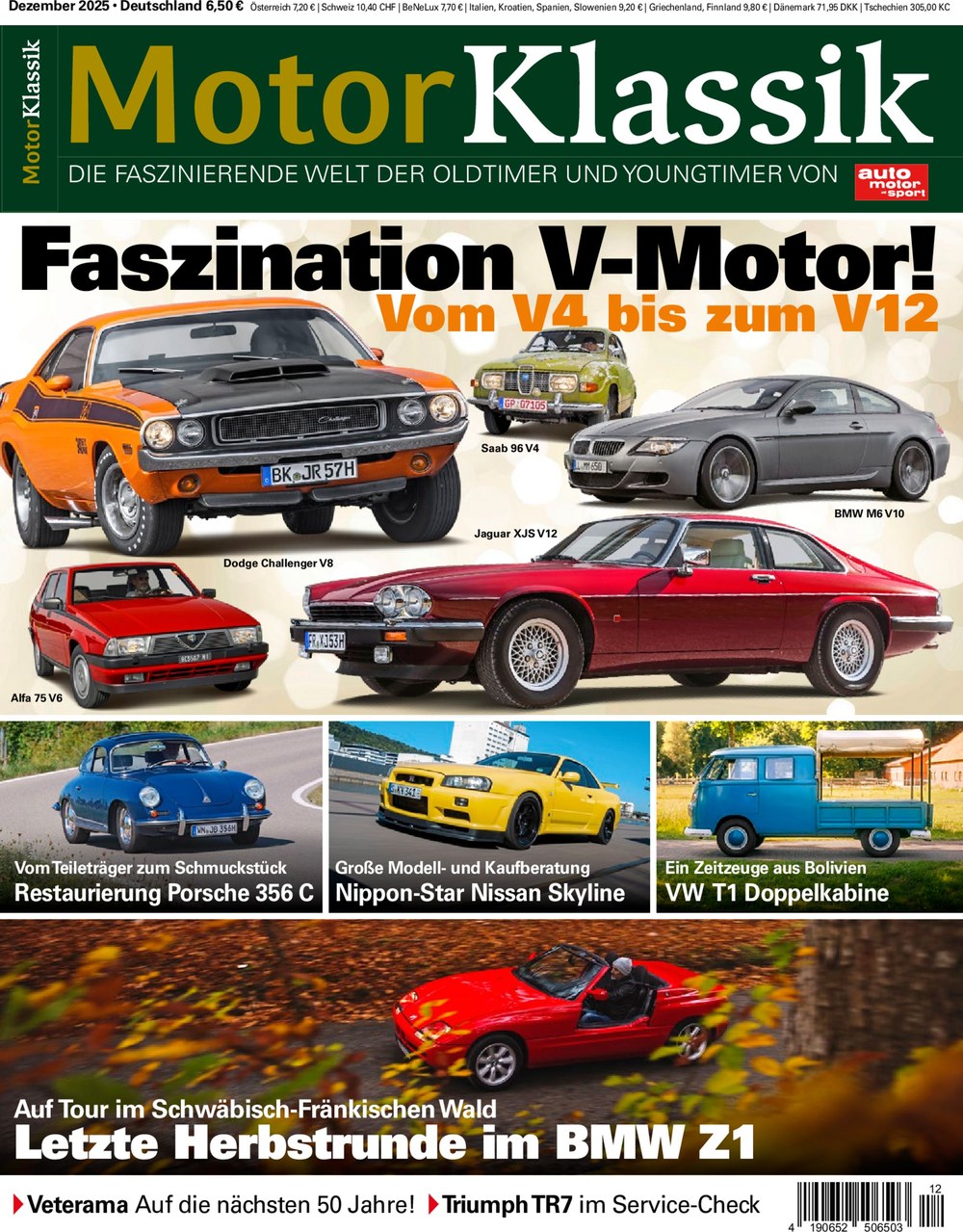 Motor Klassik Magazin Deutschland 2025-12 V-Motor Saab 96 V4 Jaguar XJS V12