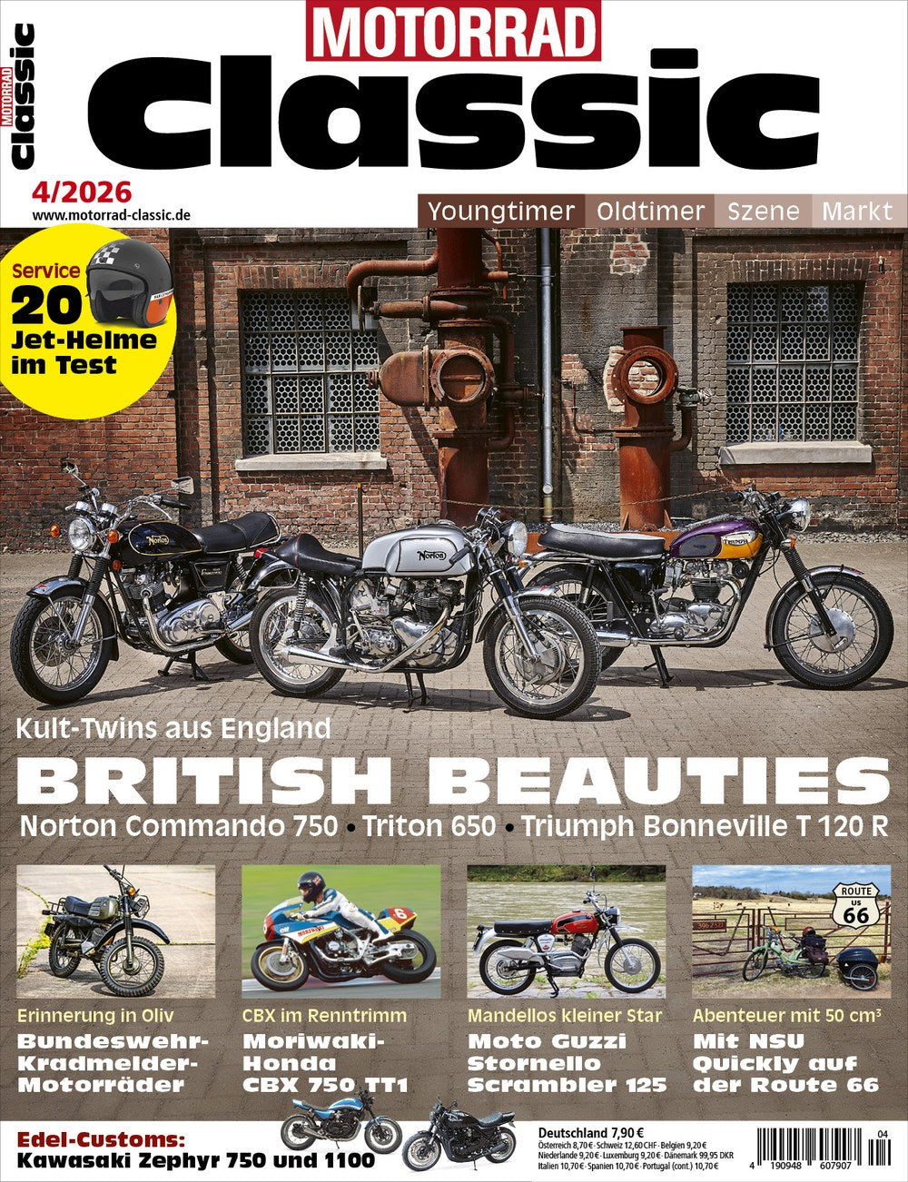 Motorrad Classic Magazin Deutschland 2026-04 Britische Motorräder Norton Commando 750 Triton 650