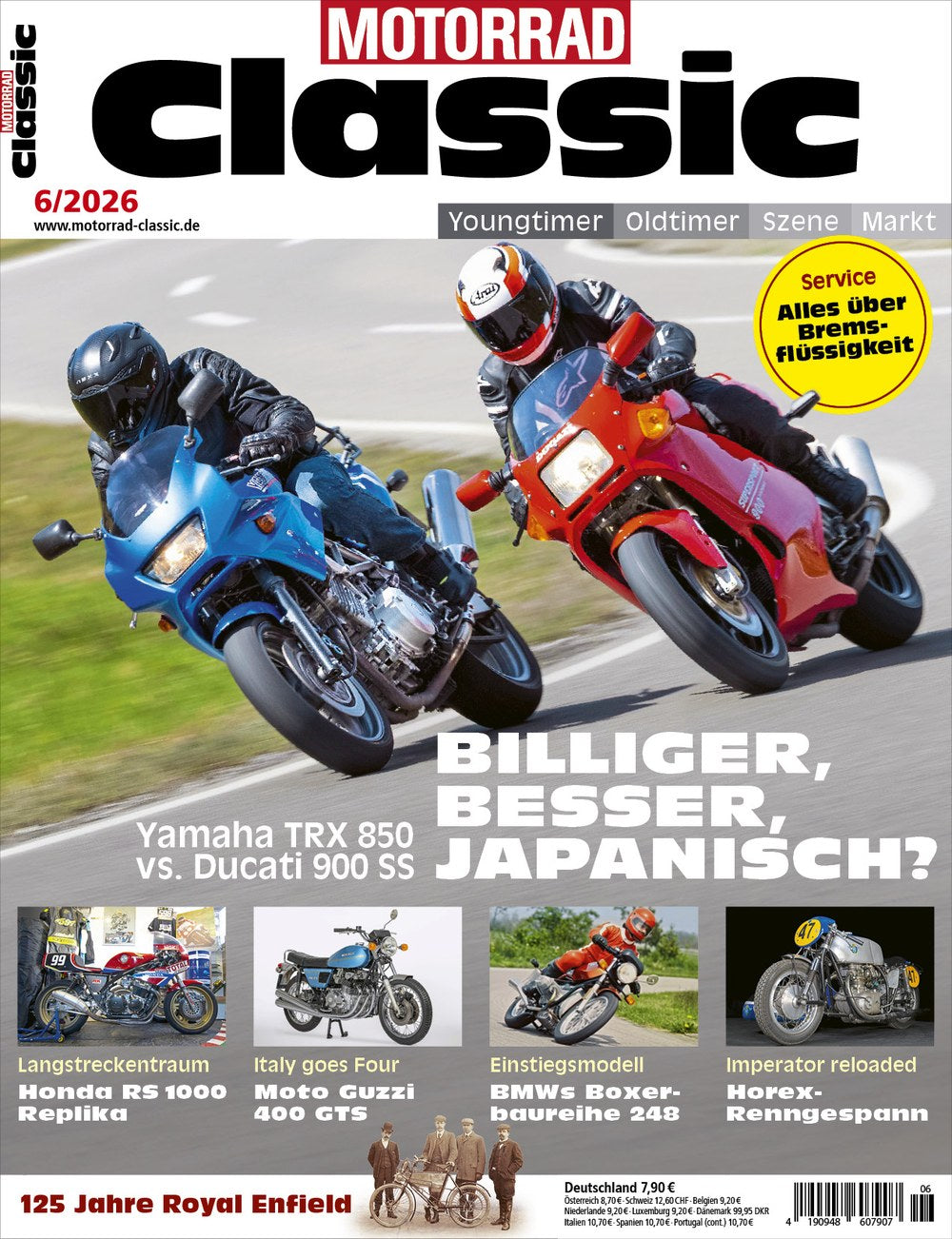Motorrad Classic Magazin Deutschland 2026-06 Yamaha TRX 850 Ducati 900 SS Motorradvergleich
