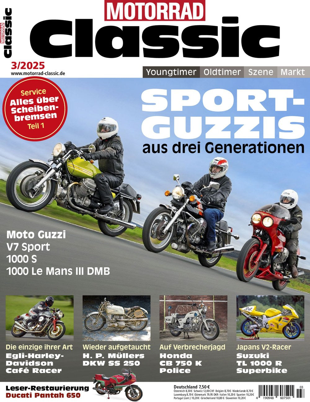 Motorrad Classic Magazin Deutschland 2025-03 Moto Guzzi V7 Sport Moto Guzzi 1000 S Moto Guzzi 1000 Le Mans III DMB