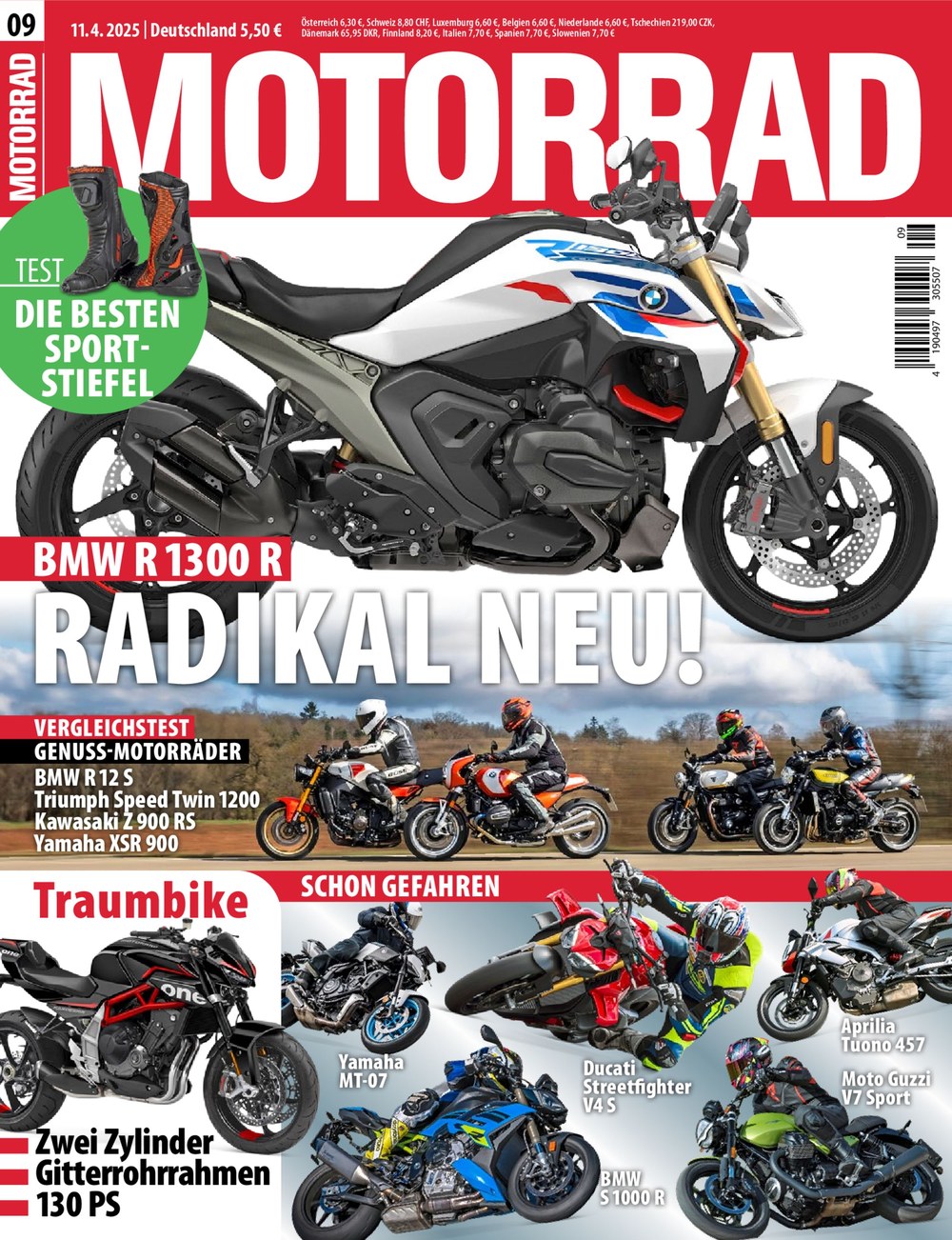 Motorrad Magazin Deutschland 2025-09 BMW R 1300 R Motorrad-Neuvorstellung Vergleichstest Genuss-Motorräder