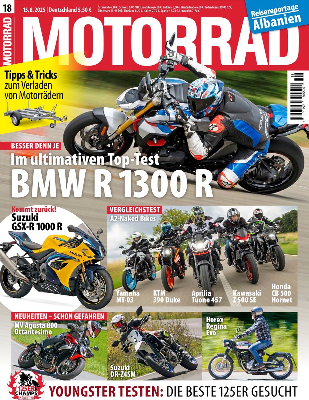 Motorrad Magazin Deutschland 2025-18 BMW R 1300 R Motorradtest Suzuki GSX-R 1000 R