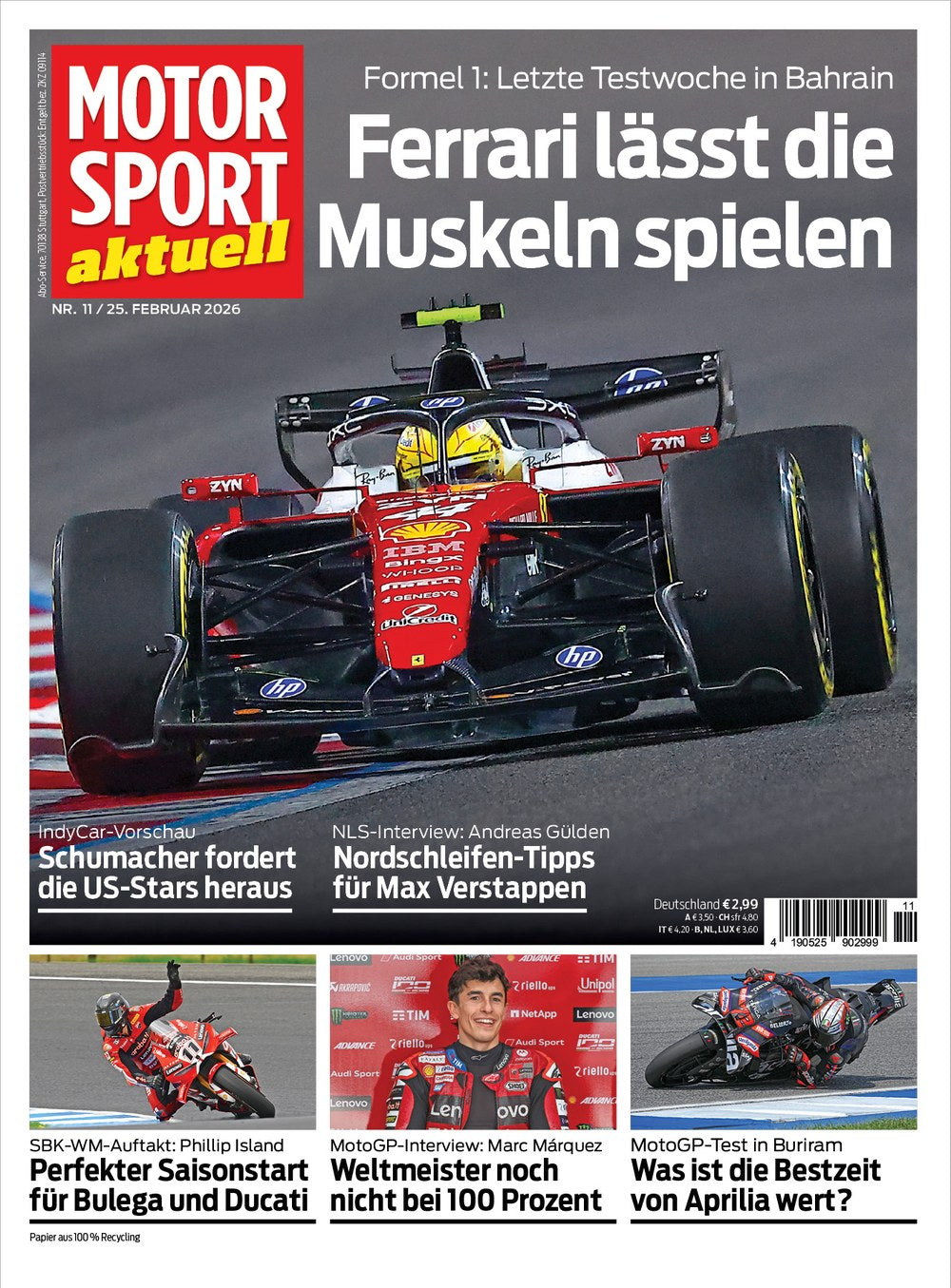 Motorsport Aktuell Magazin Deutschland 2026-11 Lewis Hamilton Mick Schumacher Marc Márquez Nicolò Bulega Max Verstappen