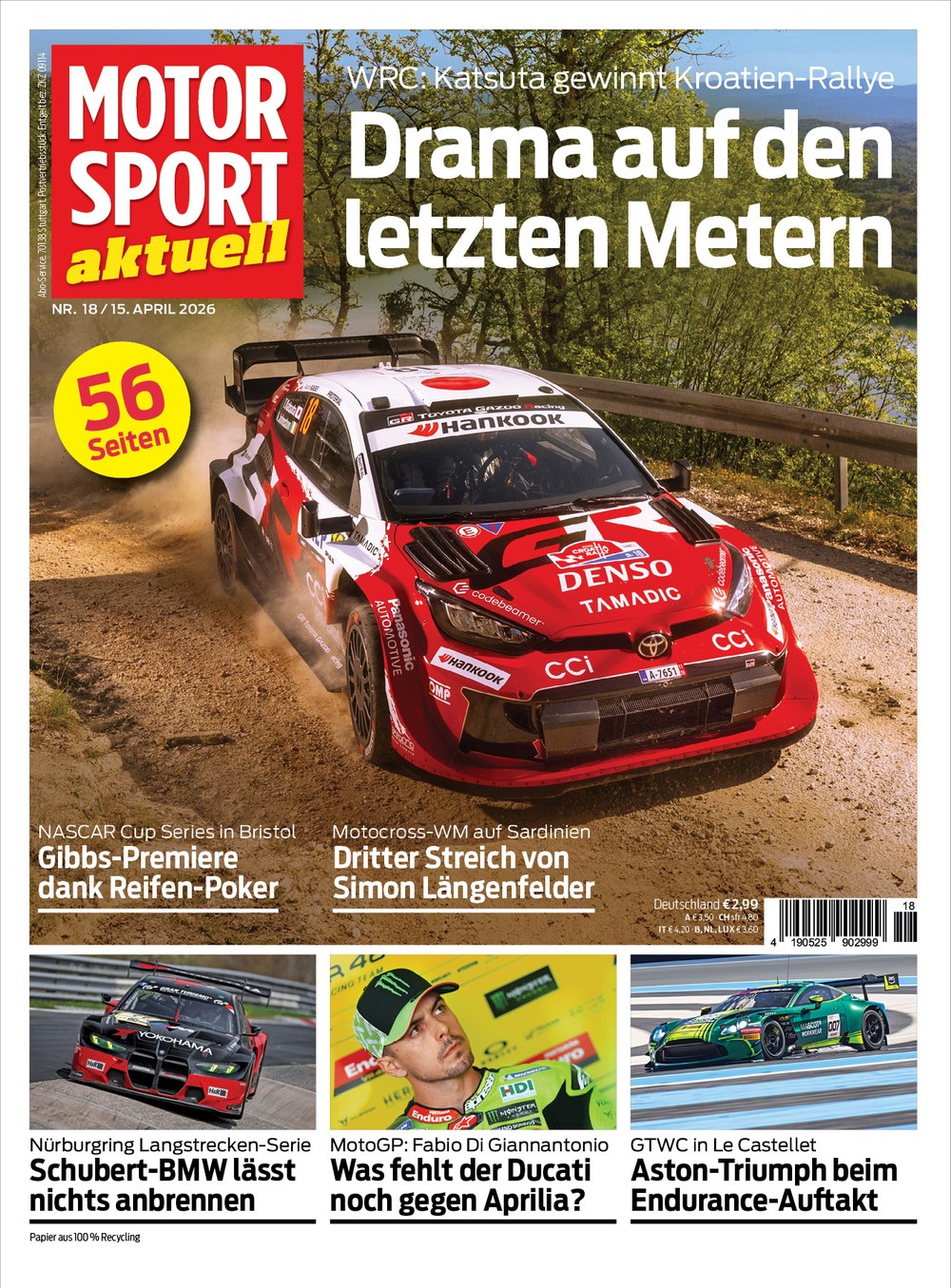 Motorsport Aktuell Magasin Tyskland 2026-18 Takamoto Katsuta Fabio Di Giannantonio Simon Längenfelder Ty Gibbs Originaludgave