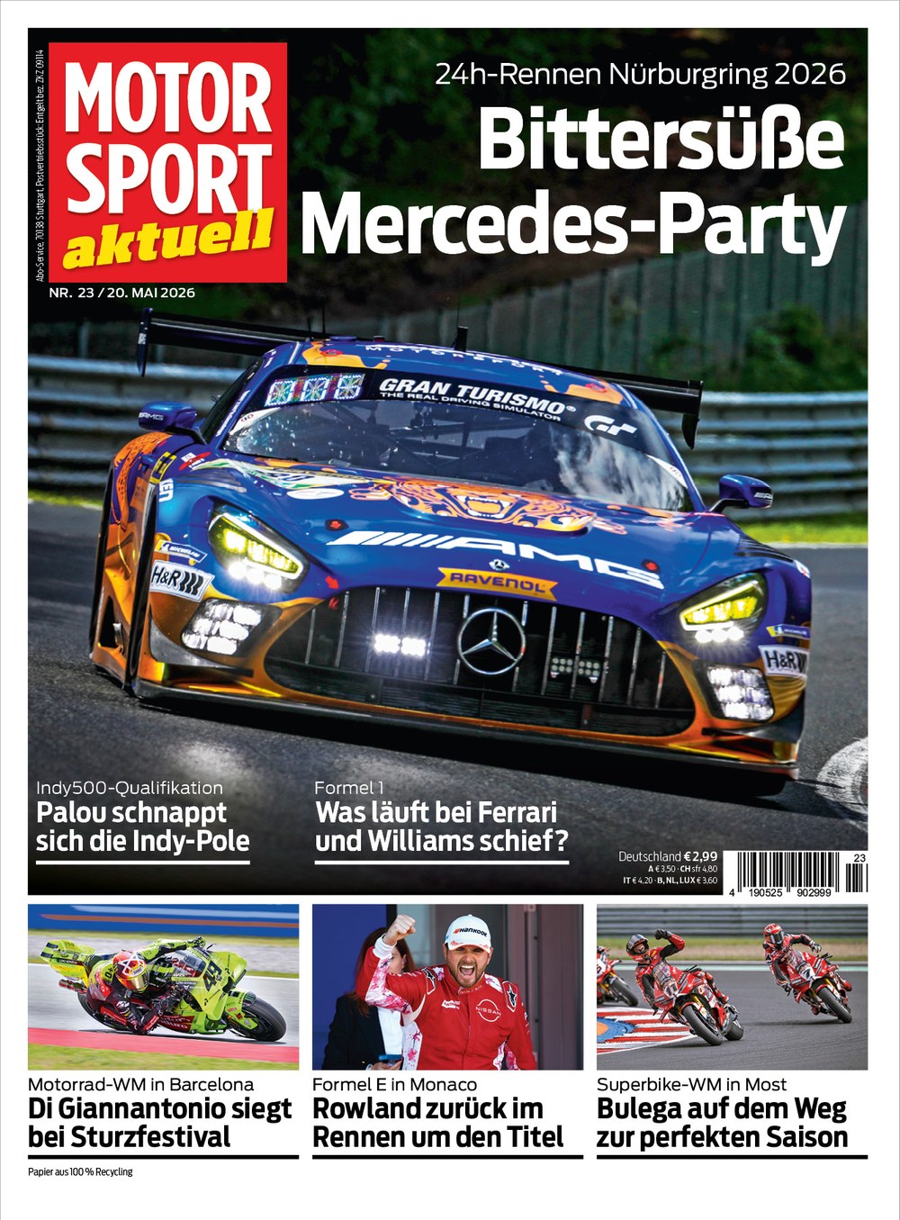 Motorsport Aktuell Magasin Tyskland 2026-23 Alex Palou Fabio Di Giannantonio Oliver Rowland Toprak Razgatlıoğlu Nicolò Bulega Originaludgave