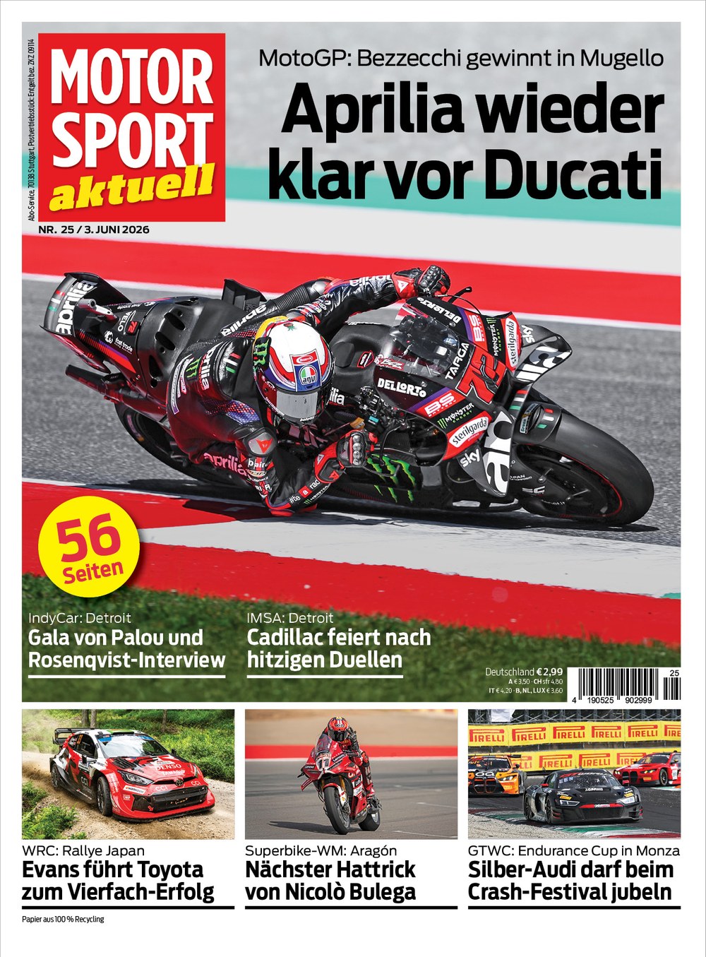 Motorsport Aktuell Magazin Deutschland 2026-25 Marco Bezzecchi Nicolò Bulega Elfyn Evans Álex Palou Felix Rosenqvist