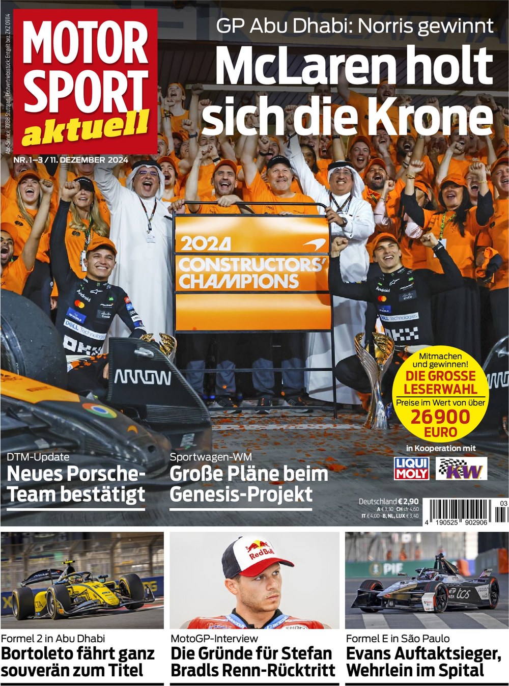 Motorsport Aktuell Magazin Deutschland 2025-03 Lando Norris Oscar Piastri Gabriel Bortoleto Stefan Bradl Mitch Evans