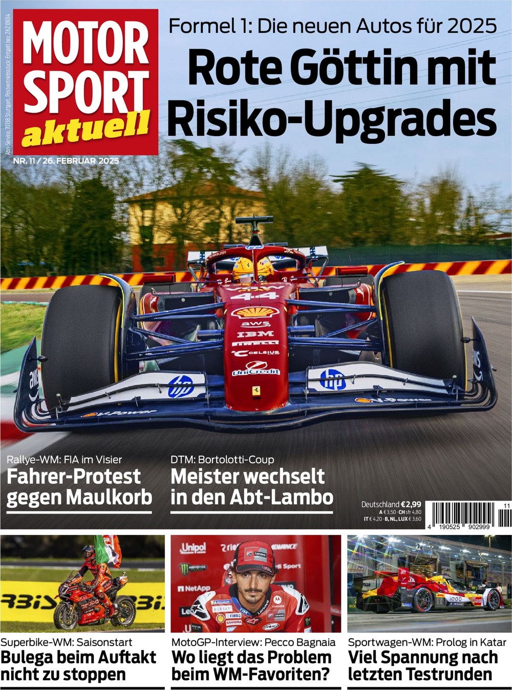 Motorsport Aktuell Magazine Germany 2025-11 Lewis Hamilton Pecco Bagnaia Nicolò Bulega Mirko Bortolotti Original Print Issue