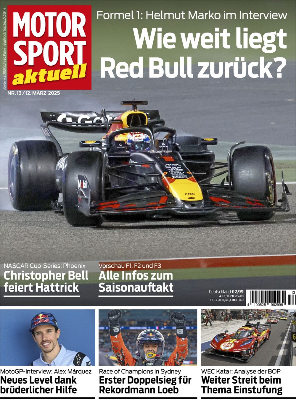 Motorsport Aktuell Magazin Deutschland 2025-13 Max Verstappen Helmut Marko Christopher Bell Alex Márquez Sébastien Loeb