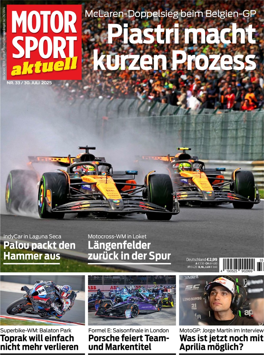 Motorsport Aktuell Magazin Deutschland 2025-33 Oscar Piastri Lando Norris Alex Palou Simon Längenfelder Toprak Razgatlıoğlu