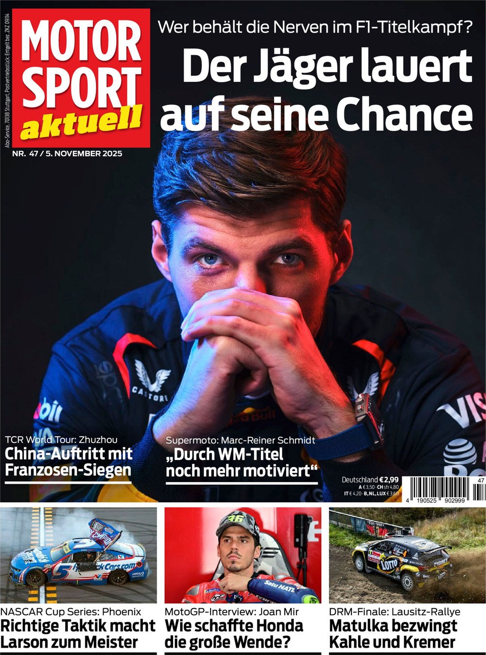 Motorsport Aktuell Magazine Germany 2025-47 Max Verstappen Joan Mir Kyle Larson Marc-Reiner Schmidt Matulka Original Print Issue