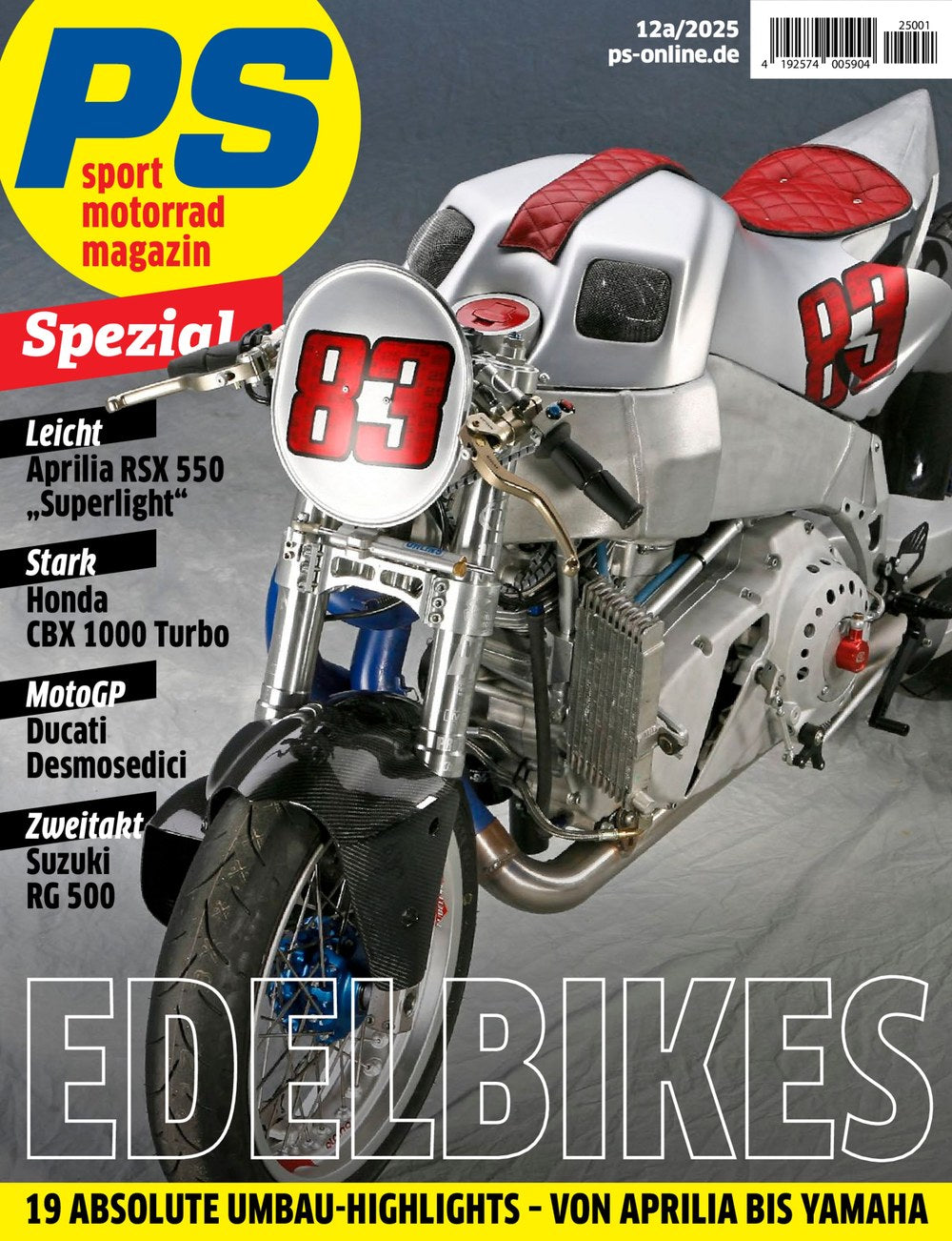 Ps Motorrad Lehti Saksa 2025-01 Edelbikes Motorrad-Umbau Aprilia RSX 550 Superlight Alkuperäinen painos