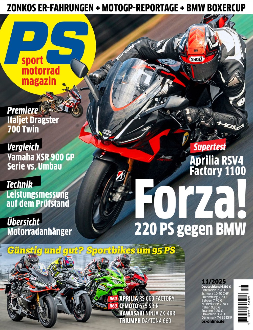 Ps Motorrad Magazin Deutschland 2025-11 Aprilia RSV4 Factory 1100 Supertest Motorrad