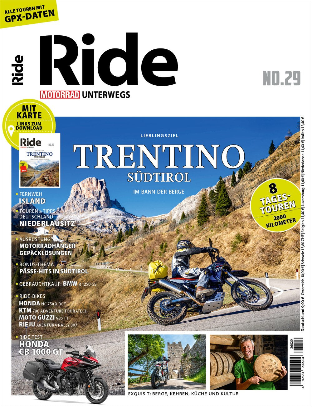 Ride - Motorrad Unterwegs Rivista Germania 2026-29 Edizione originale