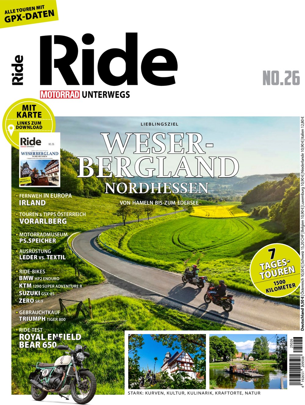 Ride - Motorrad Unterwegs Magazin Deutschland 2025-26 Motorradreise Weserbergland Nordhessen