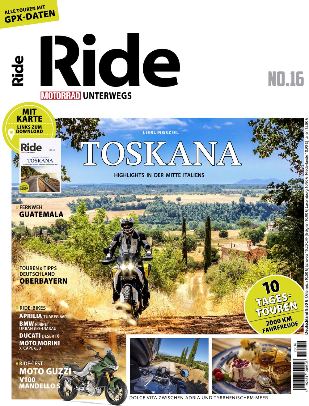 Ride - Motorrad Unterwegs Magazin Deutschland 2023-16 Motorradreise Toskana Italien