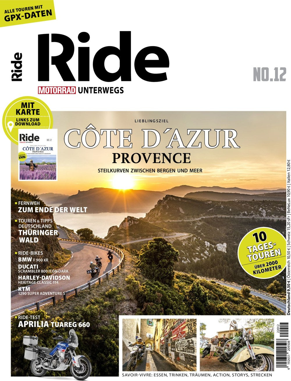 Ride - Motorrad Unterwegs Magazin Deutschland 2022-12 Motorradreise Côte D'Azur Provence
