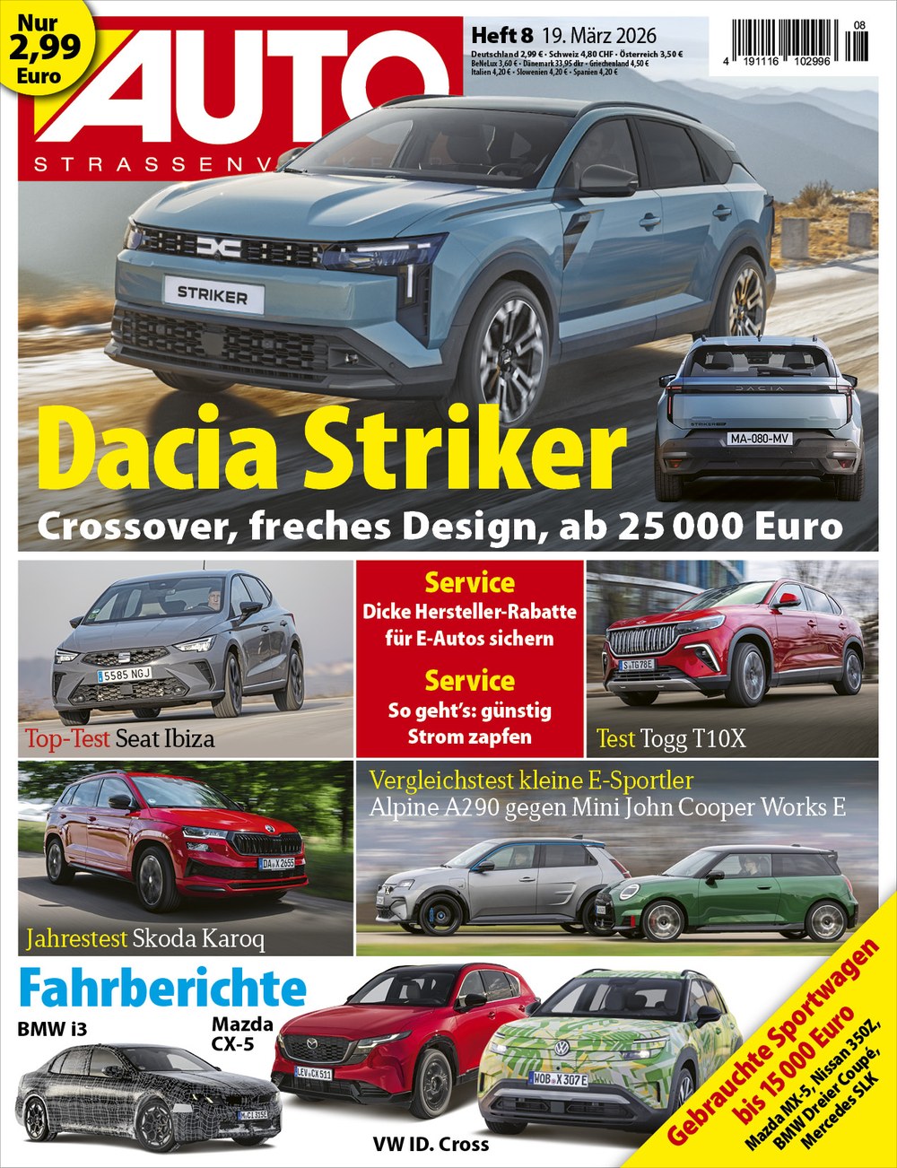 AUTO Strassenverkehr Magazin Deutschland 2026-08 Dacia Striker Crossover Seat Ibiza