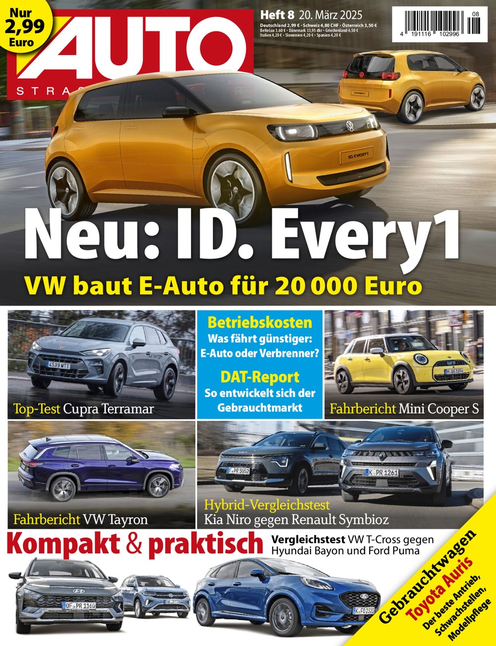 AUTO Strassenverkehr Magazin Deutschland 2025-08 VW ID. Every1 Elektroauto Cupra Terramar