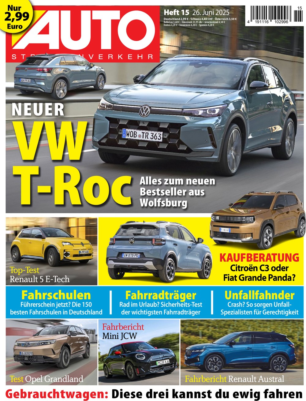 AUTO Strassenverkehr Magazin Deutschland 2025-15 VW T-Roc Neuwagen Wolfsburg