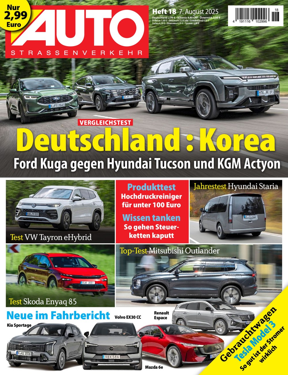 AUTO Strassenverkehr Magazin Deutschland 2025-18 Vergleichstest Ford Kuga Hyundai Tucson
