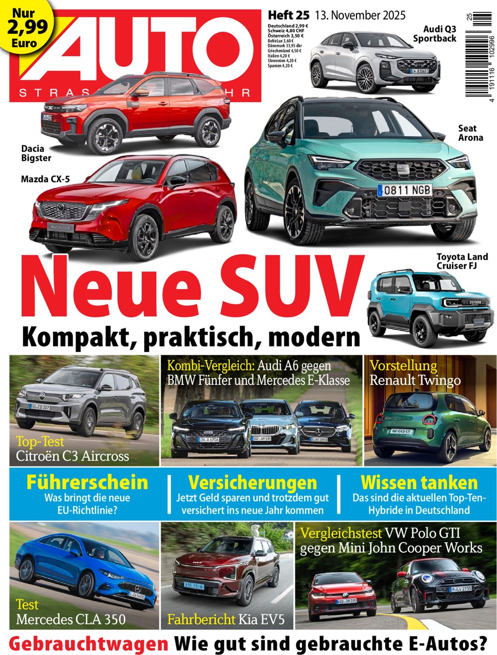 AUTO Strassenverkehr Magazin Deutschland 2025-25 Neue SUV Dacia Bigster Mazda CX-5
