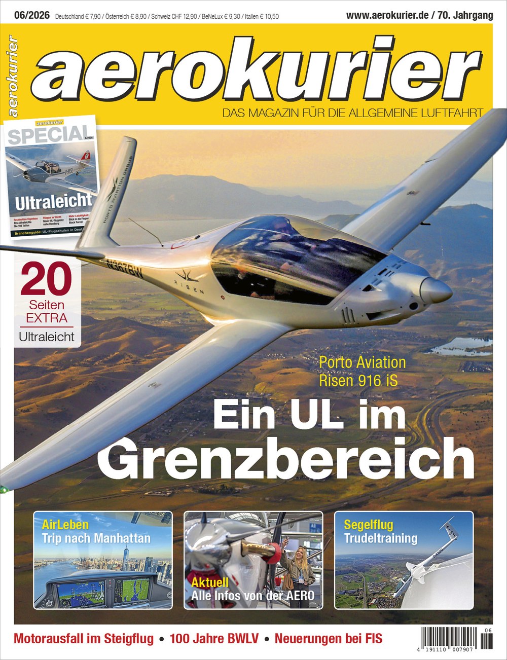Aerokurier Magazin Deutschland 2026-06 Ultraleichtflugzeug Porto Aviation Risen 916 IS Grenzbereich