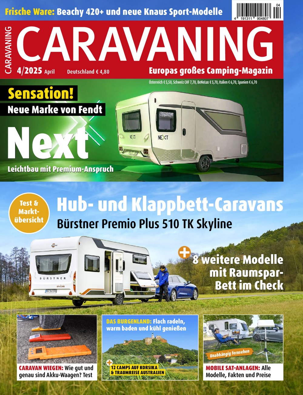 Caravaning Magazin Deutschland 2025-04 Caravaning Wohnwagen Fendt Next